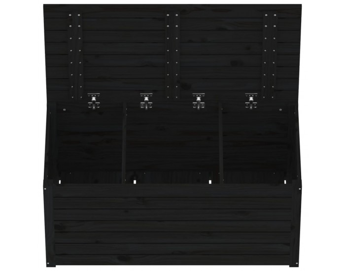 Sonata H Градинска кутия черна 101x50,5x46,5 см масивна борова дървесина
