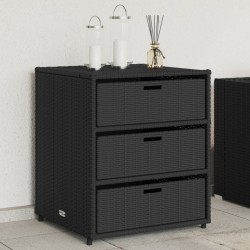 Sonata H Градински шкаф за съхранение черен 55x59x69 см полиратан - Construcții de exterior