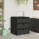 Sonata H Градински шкаф за съхранение черен 55x59x69 см полиратан