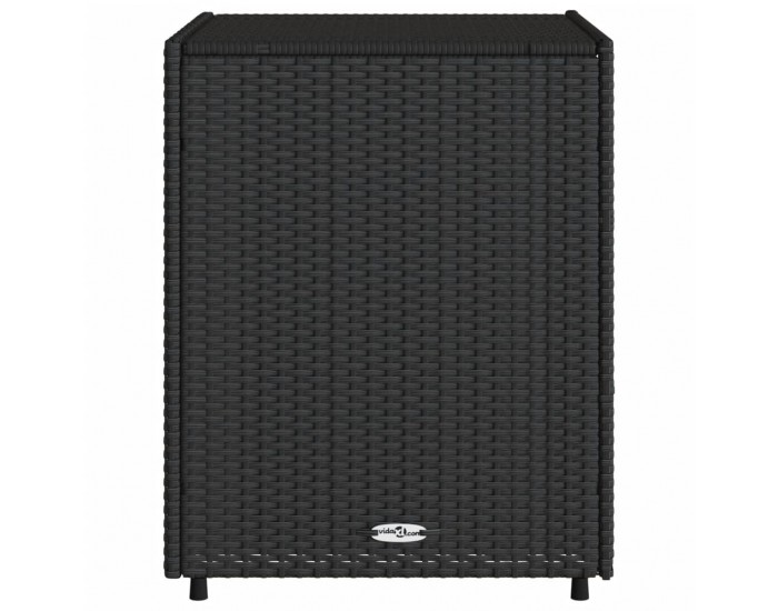 Sonata H Градински шкаф за съхранение черен 55x59x69 см полиратан