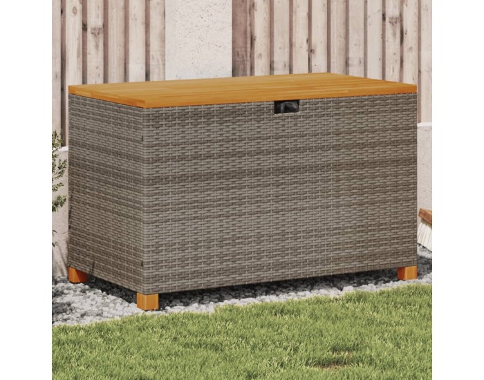 Sonata H Градинска кутия за съхранение сив 110x55x63 см PE ратан акация