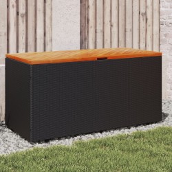 Sonata H Външна кутия за съхранение черна 110x50x54 см PE ратан акация - Construcții de exterior