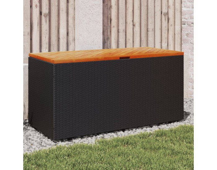 Sonata H Външна кутия за съхранение черна 110x50x54 см PE ратан акация