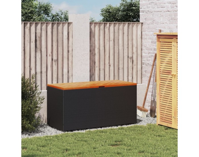 Sonata H Външна кутия за съхранение черна 110x50x54 см PE ратан акация