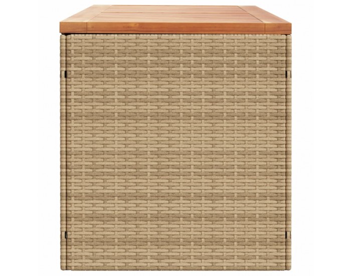 Sonata H Градинска кутия за съхранение бежов 220x50x54см PE ратан акация