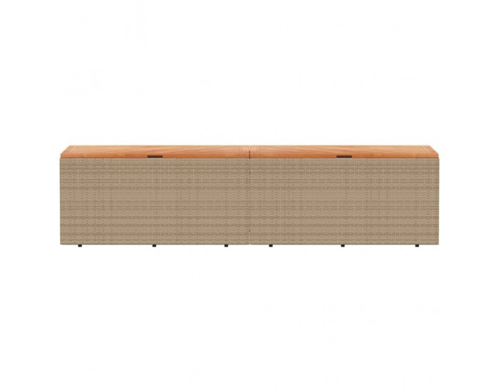 Sonata H Градинска кутия за съхранение бежов 220x50x54см PE ратан акация