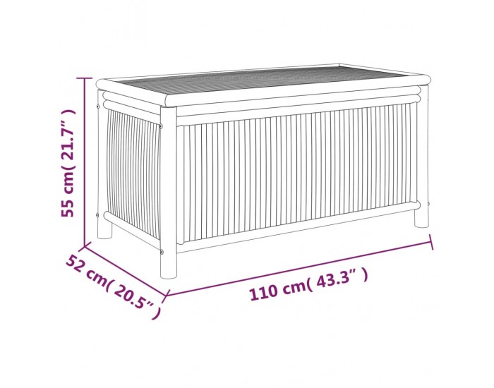 Sonata H Градинска кутия за съхранение 110x52x55 см бамбук
