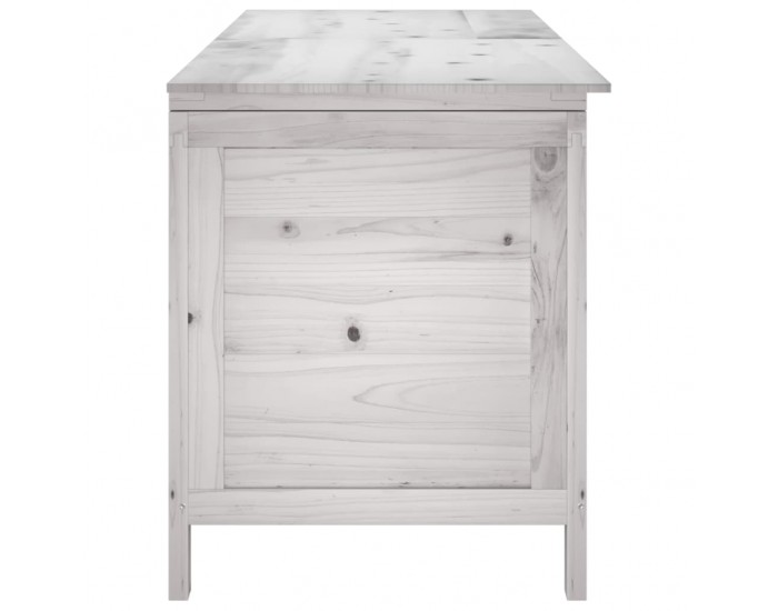 Sonata H Градинска кутия за съхранение бяла 150x50x56,5 см чам масив