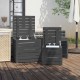 Sonata H Комплект градински кутии от 3 части, сиви, масивно дърво бор
