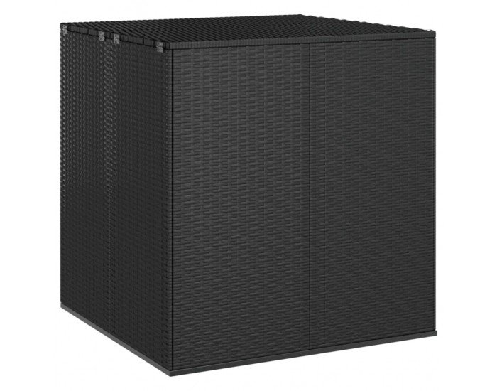 Sonata H Кутия за градински възглавници PE Ратан 100x97,5x104 см черна