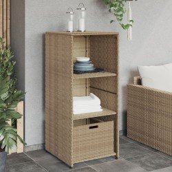 Sonata H Градински шкаф за съхранение бежов 50x55x115 см полиратан - Construcții de exterior