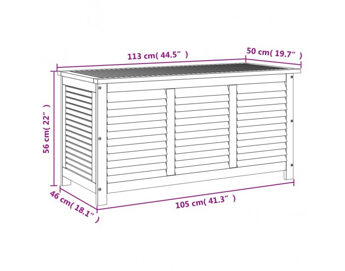 Sonata H Градинска кутия за съхранение 113x50x56 см акациево дърво масив