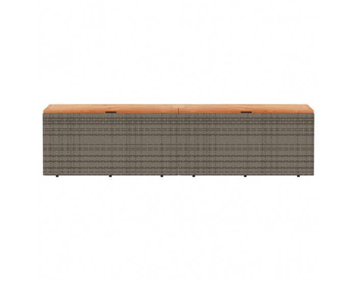 Sonata H Градинска кутия за съхранение сива 220x50x54 см PE ратан акация