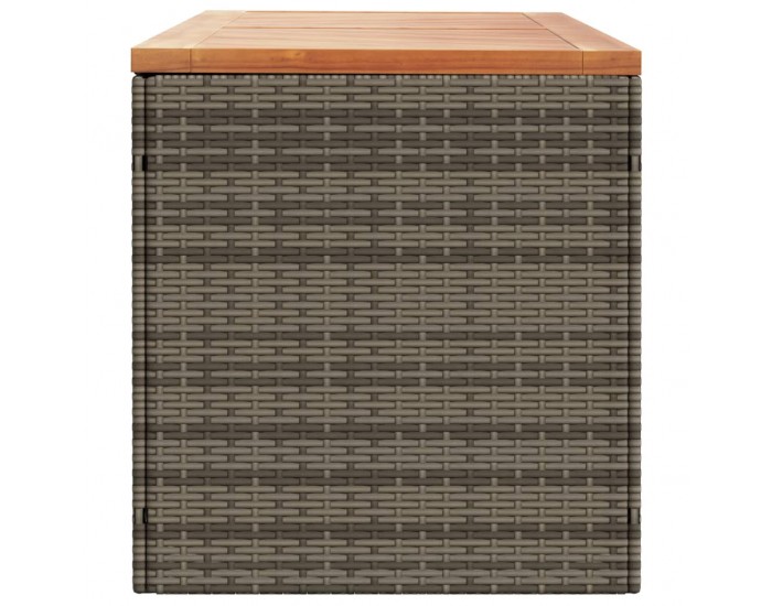 Sonata H Градинска кутия за съхранение сива 220x50x54 см PE ратан акация
