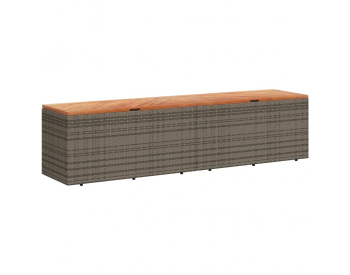 Sonata H Градинска кутия за съхранение сива 220x50x54 см PE ратан акация