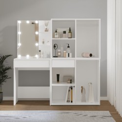 Sonata H LED тоалетка с 2 шкафа, бяла, инженерно дърво - Dormitor