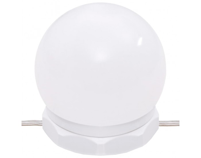 Sonata H LED тоалетка с 2 шкафа, бяла, инженерно дърво