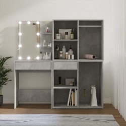 Sonata H LED тоалетка с 2 шкафа, бетонно сиво, инженерно дърво - Dormitor