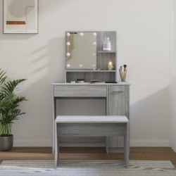 Sonata H Комплект тоалетка с LED, сив сонома, инженерно дърво - Măsuțe de toaletă și oglinzi