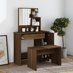 Sonata H Комплект тоалетка, кафяв дъб, 86,5x35x136 см - Măsuțe de toaletă și oglinzi