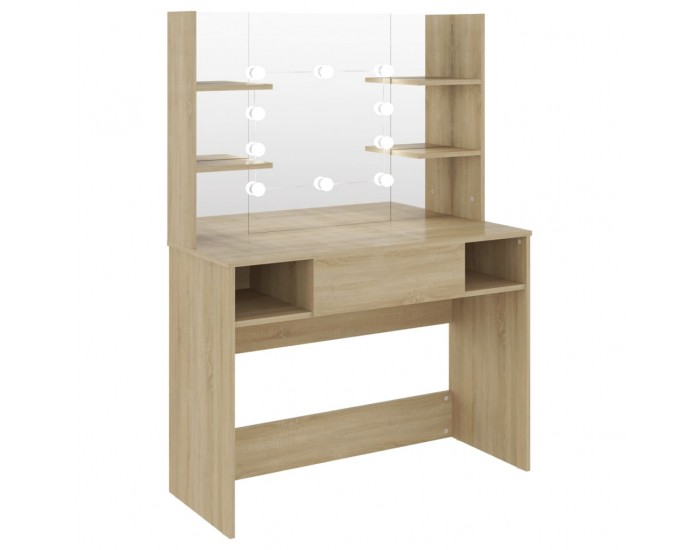 Sonata H Тоалетка с LED лампи, 100x40x135 см, МДФ, дъб