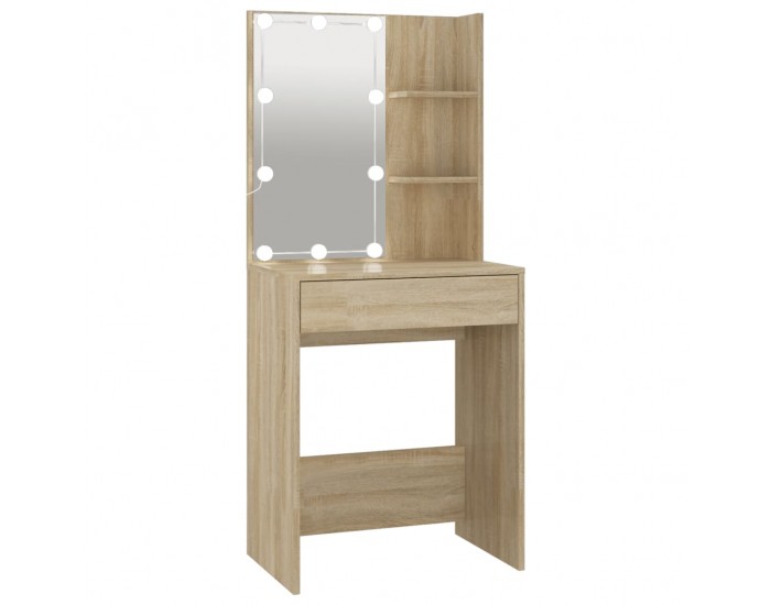 Sonata H Тоалетка с LED, дъб сонома, 60x40x140 см