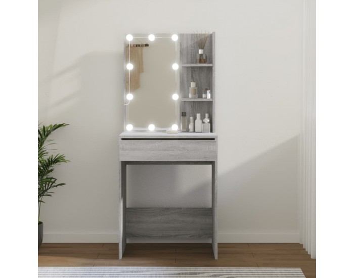 Sonata H Тоалетка с LED, сив сонома, 60x40x140 см