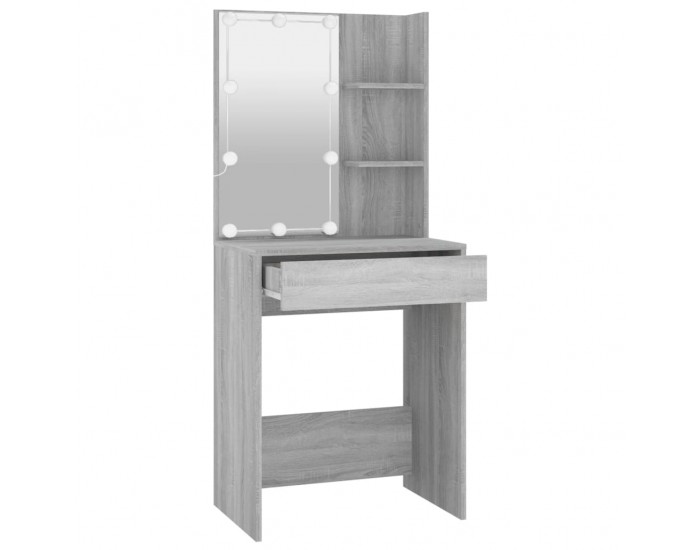 Sonata H Тоалетка с LED, сив сонома, 60x40x140 см