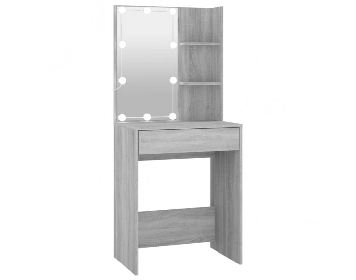 Sonata H Тоалетка с LED, сив сонома, 60x40x140 см