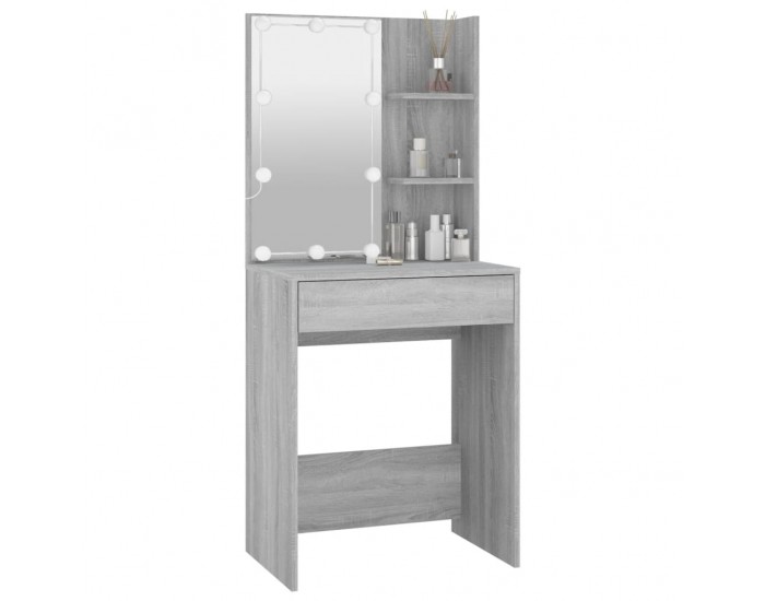 Sonata H Тоалетка с LED, сив сонома, 60x40x140 см