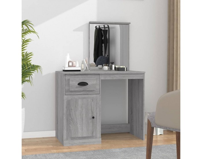 Sonata H Тоалетка с огледало сив сонома 90x50x132,5 см инженерно дърво