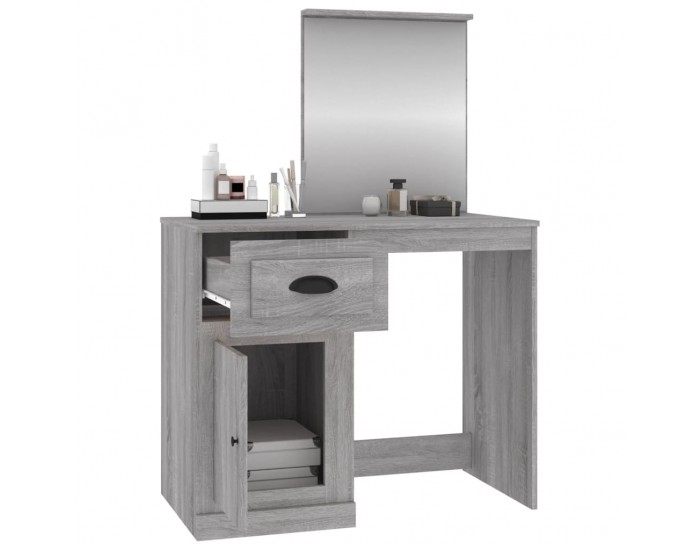 Sonata H Тоалетка с огледало сив сонома 90x50x132,5 см инженерно дърво
