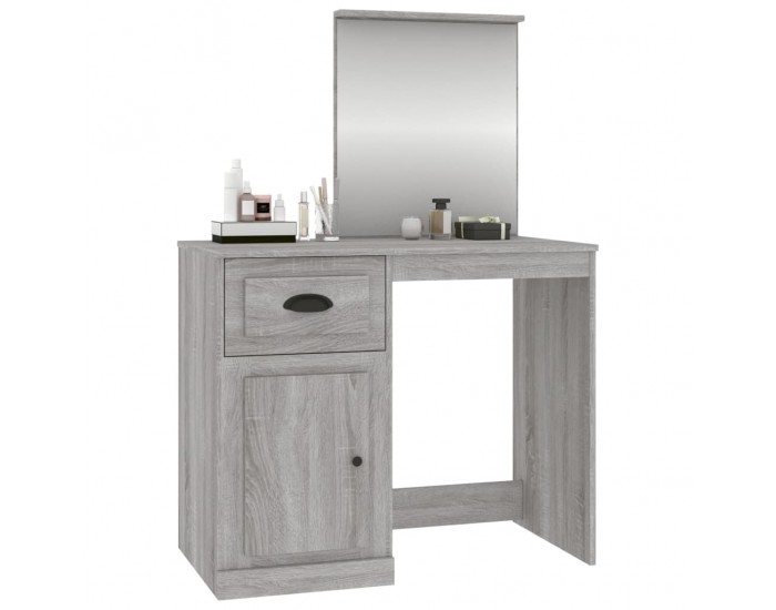 Sonata H Тоалетка с огледало сив сонома 90x50x132,5 см инженерно дърво