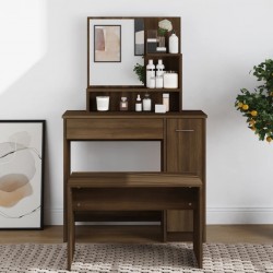 Sonata H Тоалетка с огледало, Кафяв дъб, 86,5x35x136 см - Măsuțe de toaletă și oglinzi
