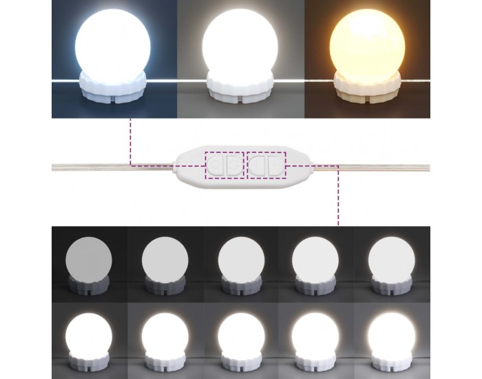 Sonata H Тоалетка с LED, сив сонома, 80x41x144,5 см