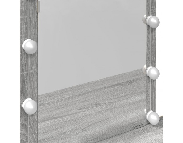 Sonata H Тоалетка с LED, сив сонома, 100x40x130 см