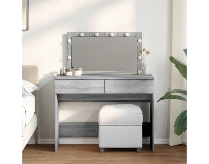 Sonata H Тоалетка с LED, сив сонома, 100x40x120 см