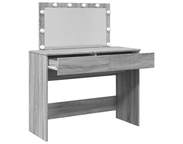Sonata H Тоалетка с LED, сив сонома, 100x40x120 см