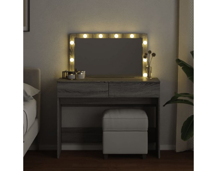 Sonata H Тоалетка с LED, сив сонома, 100x40x120 см