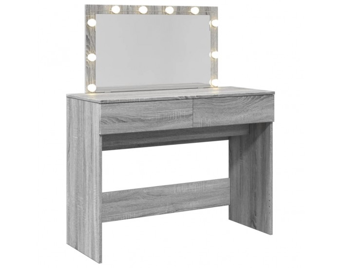 Sonata H Тоалетка с LED, сив сонома, 100x40x120 см