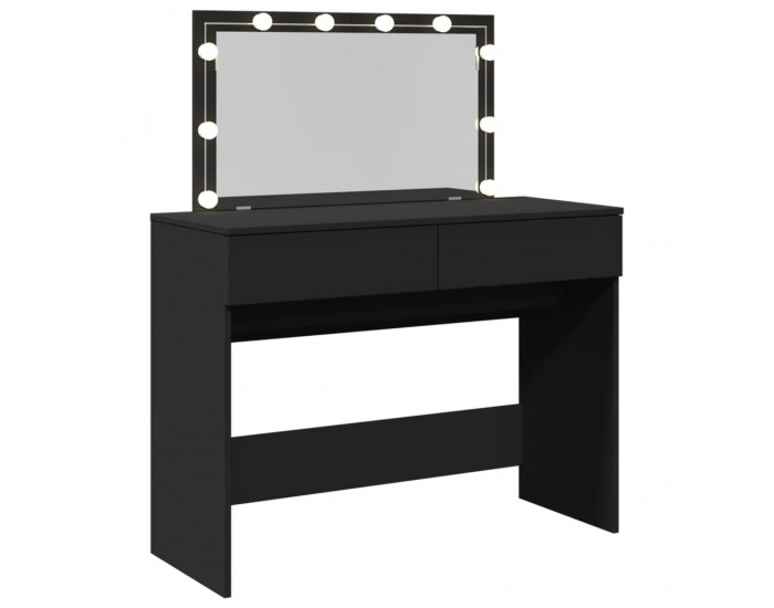 Sonata H Тоалетка с LED, черна, 100x40x120 см