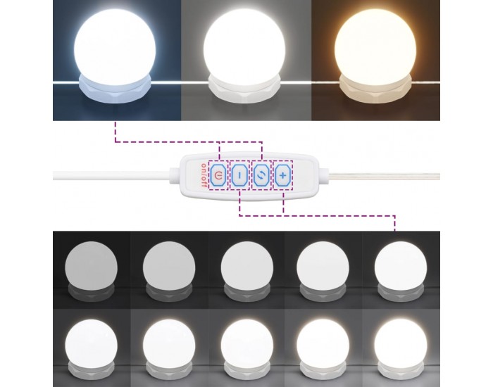 Sonata H Тоалетка с LED, дъб сонома, 130x50x132,5 см