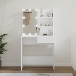 Sonata H Тоалетка с LED, бяла, 74,5x40x141 см - Măsuțe de toaletă și oglinzi