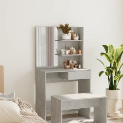 Sonata H Тоалетка с огледало, бетонно сива, 74,5x40x141 см - Măsuțe de toaletă și oglinzi