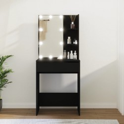 Sonata H Тоалетка с LED осветление, черна, 60x40x140 см - Măsuțe de toaletă și oglinzi