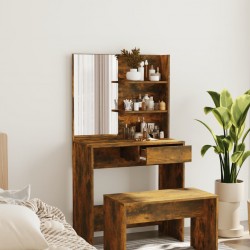 Sonata H Комплект тоалетка с огледало, Опушен дъб, 74,5x40x141 см - Măsuțe de toaletă și oglinzi