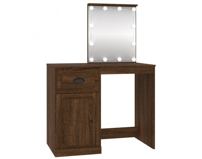 Sonata H Тоалетка с LED, кафяв дъб, 90x50x132,5см, инженерно дърво