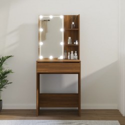 Sonata H Тоалетка с LED, кафяв дъб, 60x40x140 см - Măsuțe de toaletă și oglinzi