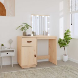 Sonata H Тоалетка с LED, 95x50x133,5 см, борово дърво масив - Măsuțe de toaletă și oglinzi