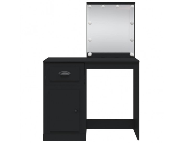 Sonata H Тоалетка с LED лампи, черна, 90x42x132,5 см